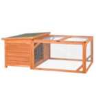 PawHut Rabbit Hutch Off-ground - Small Animal House - Orange
