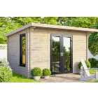Powersheds Central Doors Pent Log Cabin - 12 x 8ft