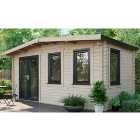 Powersheds Left Hand Door Apex Chalet Log Cabin - 8 x 16ft