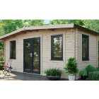Powersheds Central Doors Apex Chalet Log Cabin - 8 x 18ft