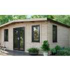Powersheds Central Doors Apex Chalet Log Cabin - 14 x 18ft