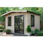 Powersheds Right Hand Door Apex Chalet Log Cabin - 8 x 12ft