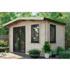 Powersheds Left Hand Door Apex Chalet Log Cabin - 8 x 12ft