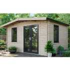 Powersheds Right Hand Door Apex Chalet Log Cabin - 10 x 14ft