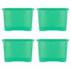 Wham Crystal 80L Storage Box and Lid Set Of 4 - Tint Leprechaun Green
