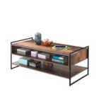 Abbey Coffee Table w/ 3 Drawers Rustic Industrial Oak Effect