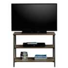 Teknik Industrial Style TV Stand with Trestle Shelf - Smoked Oak