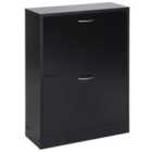 HOMCOM Shoe Storage Cabinet Footwear Stand Organiser Unit Wooden Black