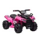 HOMCOM Kids Ride-on Four Wheeler ATV Car with Real Working Headlights - Pink
