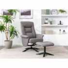 FURNITURE LINK Denver Swivel Recliner And Stool - Beige