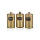 Rozi 22cm Coffee, Tea, And Sugar Canister Set - Gold