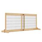 PawHut Adjustable Wooden Pet Gate (69x104-183cm) - Natural