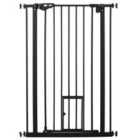 PawHut Extra Tall Dog Gate with Cat Flap (104 cm Tall 74-80 cm Wide) - Black