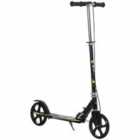 Homcom Foldable Kick Scooter W/ Adjustable Height, Break, Big Wheels Black