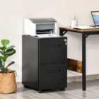 Vinsetto Mobile Lockable File Cabinet With Adjustable Hanging File Folder Black