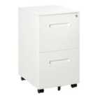 Vinsetto Mobile Lockable File Cabinet With Adjustable Hanging File Folder White