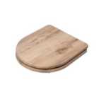 Croydex Varese Oak Effect D Shape Toilet Seat - Grey