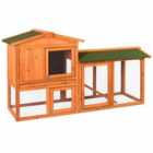 Pet Vida 2-tier Double Wooden Pet Hutch House With Run Cage And Sliding Tray