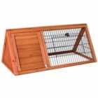 Pet Vida Outdoor Triangle Single Level Wooden Pet Hutch Enclosure
