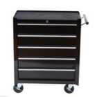 HOMCOM 5-Drawer Lockable Steel Tool Storage Cabinet with Wheels Handle - H75 x L68cm