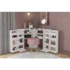 Birlea Olivia Corner Dressing Table With Storage White