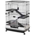 PawHut Small Animal Cage Hutch For Rabbit - Pet Minks - Chinchillas - Black