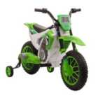 HOMCOM 12V Kids Ride-on Electric Motorbike With Training Wheels - Green