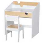 HOMCOM Two-piece Kids Desk And Chair Set