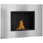 HOMCOM Wall Mounting Bio Ethanol Fireplace Heater - Silver