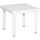 Outsunny Plastic Garden Side Table - White