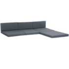 Outsunny Outdoor 7pc Cushion Pad Set for Rattan Furniture - Grey