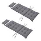 Outsunny 2pk Garden Chair Cushion Seat - 120x50x9cm - Grey