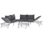 Outsunny 3pc Garden Seating Set - Grey