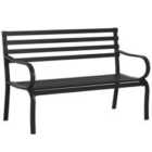Outsunny Stylish 2 Seater Metal Garden Porch Chair - Black