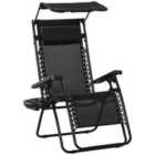Outsunny Zero Gravity Folding Recliner Chair - Black