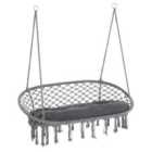 Outsunny Hanging Hammock Chair - Dark Grey