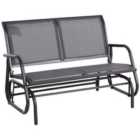 Outsunny 2-Person Outdoor Glider Bench w/Power Coated Steel Frame - Grey