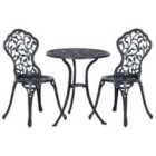 Outsunny 3pc Cast Aluminum Bistro Set