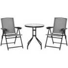 Outsunny 3pc Patio Furniture Bistro Set - Grey