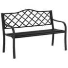 Outsunny 2 Seater Cast Iron Outdoor Garden Bench