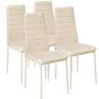 Tectake 4 Dining Chairs Cream Synthetic Leather - Beige