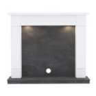 Cheshire Timber Inglenook Surround In Ash White/Grey Slate