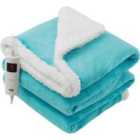 Glamhaus Electric Fleece Over Blanket Large 160 X 130cm - Scuba Blue