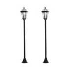 Outsunny 2pc Solar Powered LED Garden - Black