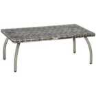 Outsunny Rattan Coffee Table - Grey
