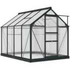 Outsunny 6x8ft Walk-In Polycarbonate Greenhouse Plant Grow Galvanized Aluminium
