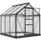 Outsunny 6x6ft Walk-In Polycarbonate Greenhouse Plant Grow Galvanized Aluminium