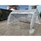 Outsunny 3 x 3 x 2 m Polytunnel Greenhouse Pollytunnel Tent w/ Steel Frame White