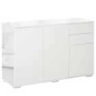 HOMCOM Side Cabinet With 2 Door Cabinet And 2 Drawer For Home Office White