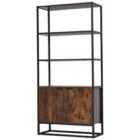 Solstice Echelon 4 Tier Display Shelf Cabinet - Brown/Black